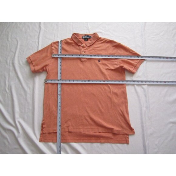 Men's Polo Ralph Lauren Cotton Orange Short Sleeve Shirt Sz L (MT317) - Picture 3 of 7